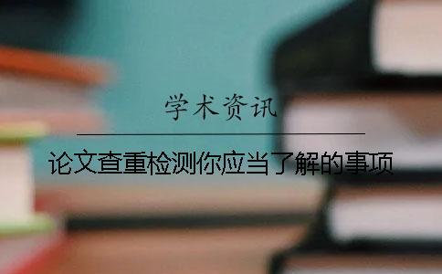 論文查重檢測你應當了解的事項