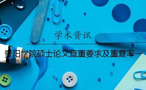 貴陽學院碩士論文查重要求及重復率一