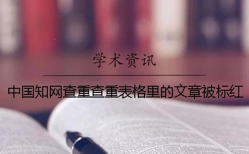 中國知網查重查重表格里的文章被標紅了咋樣修改？