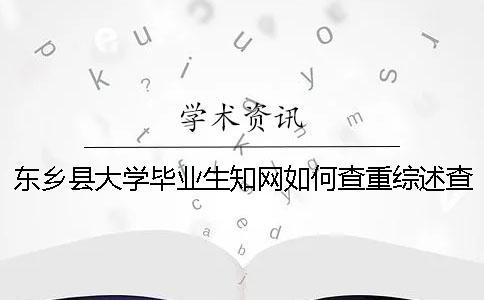 東鄉縣大學畢業生知網如何查重？綜述查重嗎？