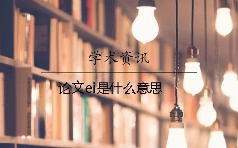 論文ei是什么意思