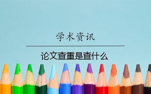 論文查重是查什么