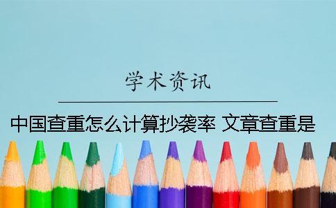中國查重怎么計算抄襲率？ 文章查重是怎么計算的