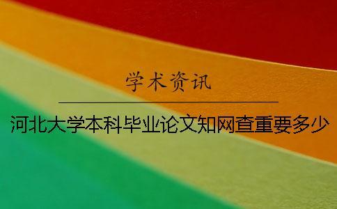 河北大學本科畢業論文知網查重要多少錢一次檢測