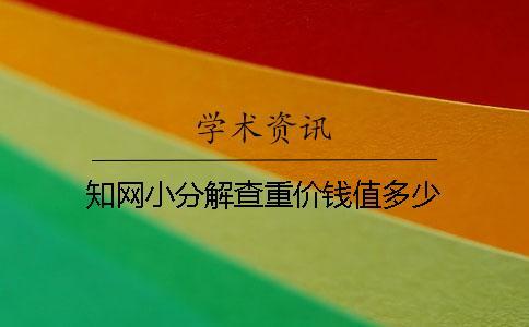 知網小分解查重價錢值多少